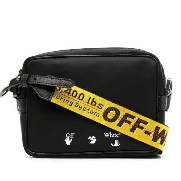 Off-White Logo Crossbody Bag Shoulder Purse Black - Picture 1 of 10